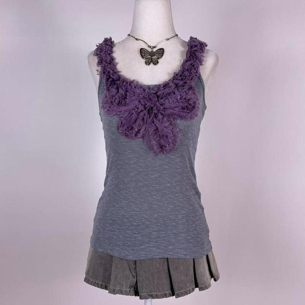1990s grunge fairycore purple textured tank